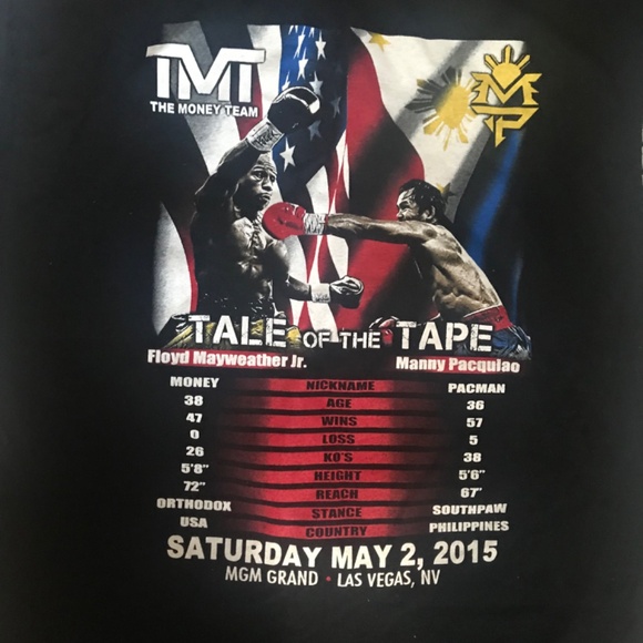 Men’s Floyd Mayweather Vs Manny Pacouiao Tank Sleeveless T-Shirt Sz Large - Picture 5 of 10